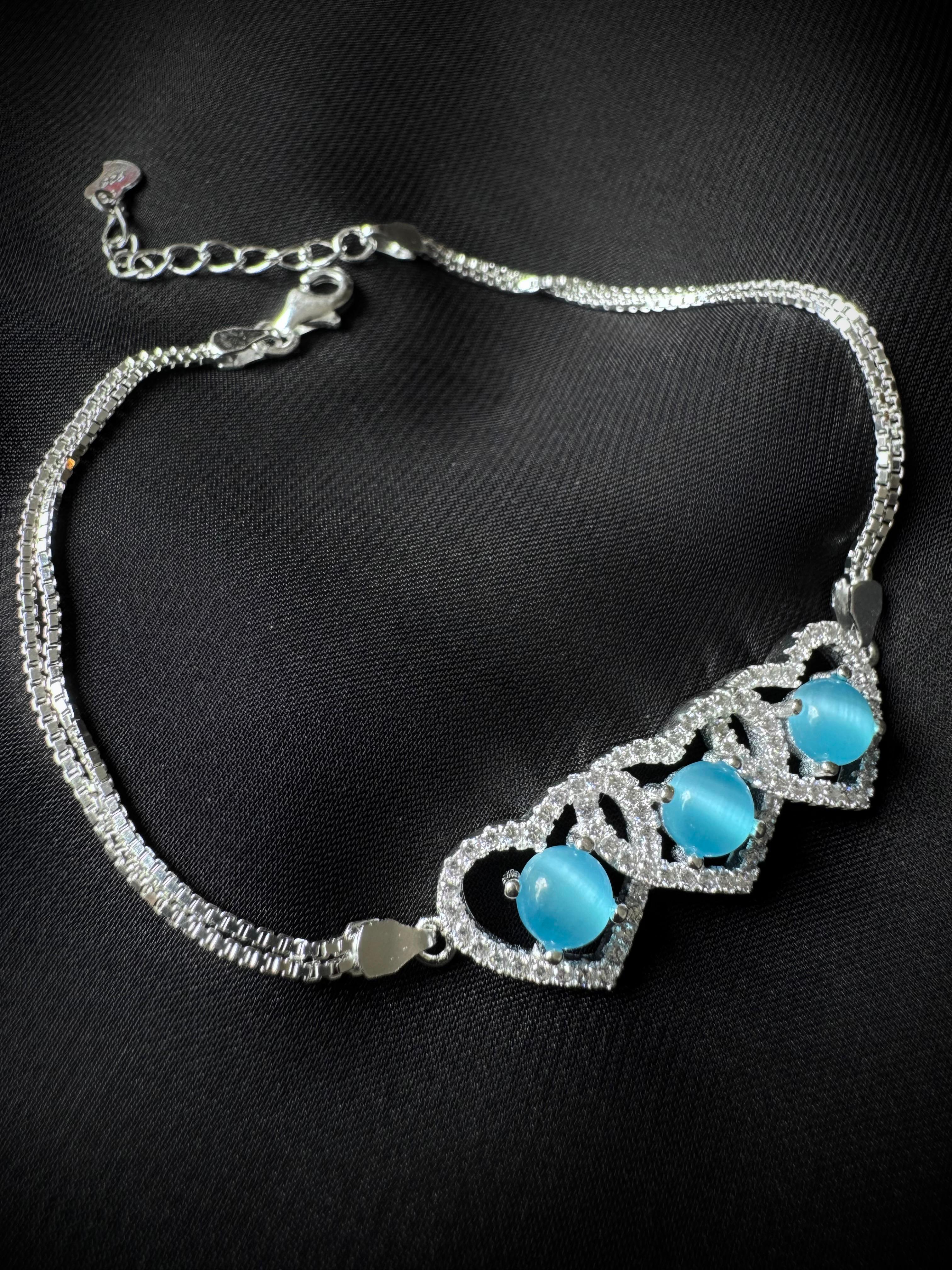 PULSO TRÍO CORAZONES BABY BLUE