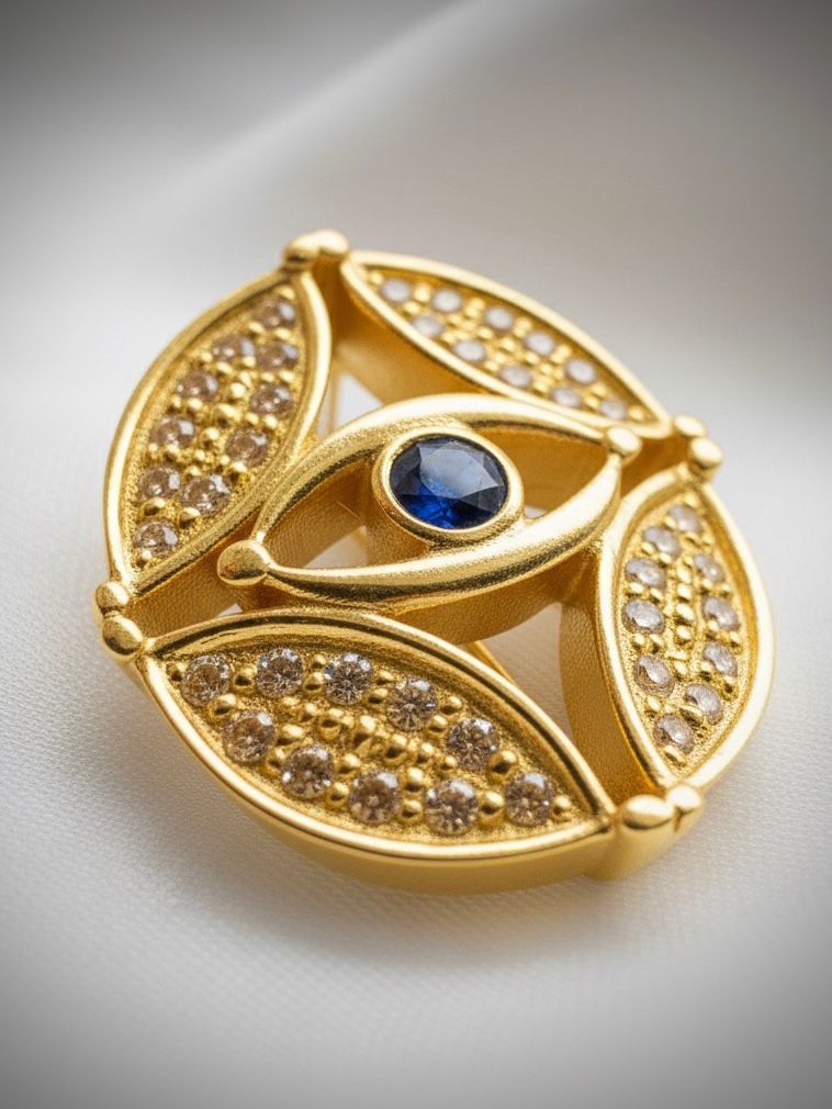 DIJE MIRADA DIVINA 0,40 CTS MOISSANITAS / ORO AMARILLO 3GR