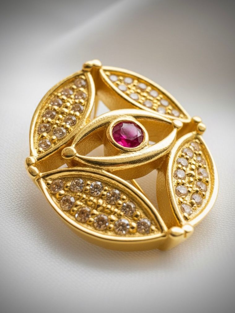 DIJE MIRADA DIVINA 0,40 CTS MOISSANITAS / ORO AMARILLO 3GR