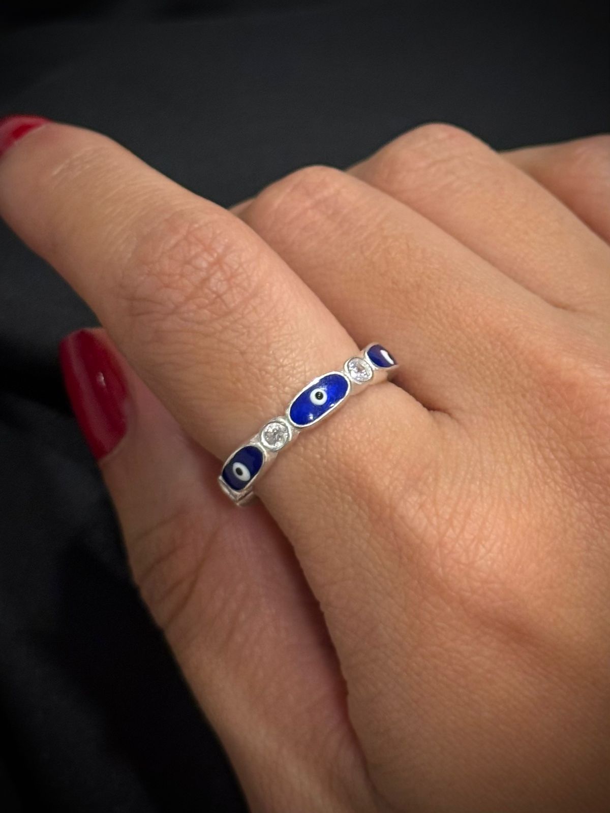 ANILLO OJO TURCO SWAROVSKI AZUL