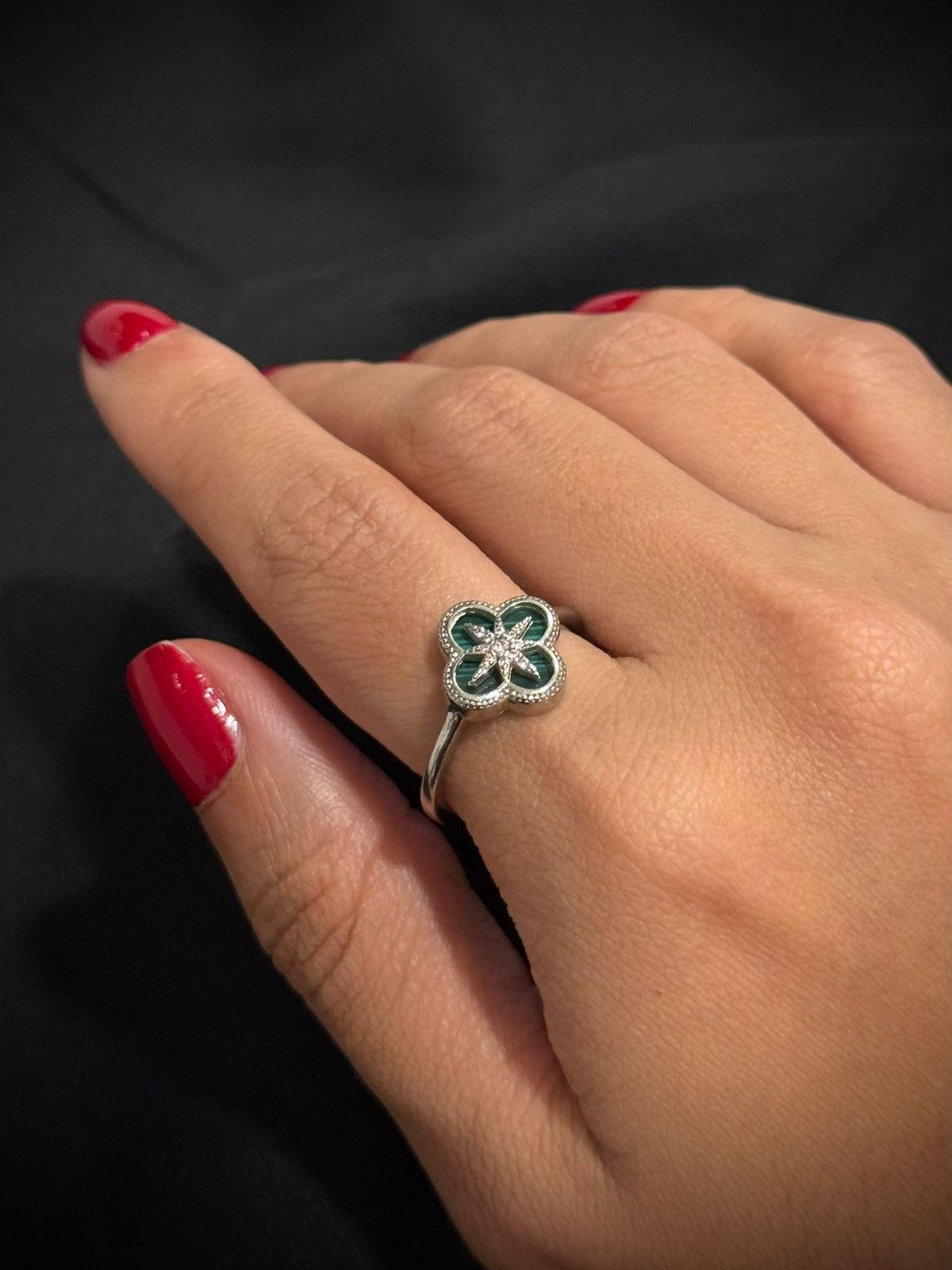 ANILLO LUXURY TREBOL VERDE
