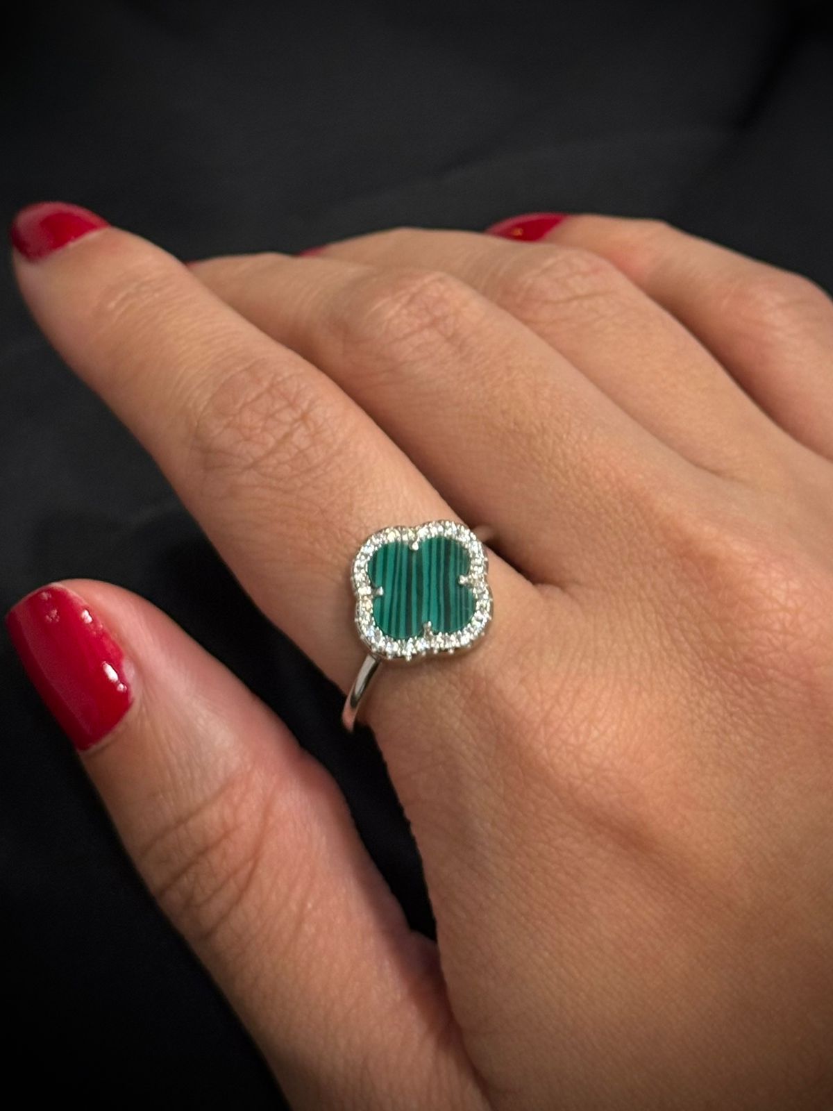 ANILLO TRÉBOL VERDE GRANDE  CIRCONES  SWAROVSKI