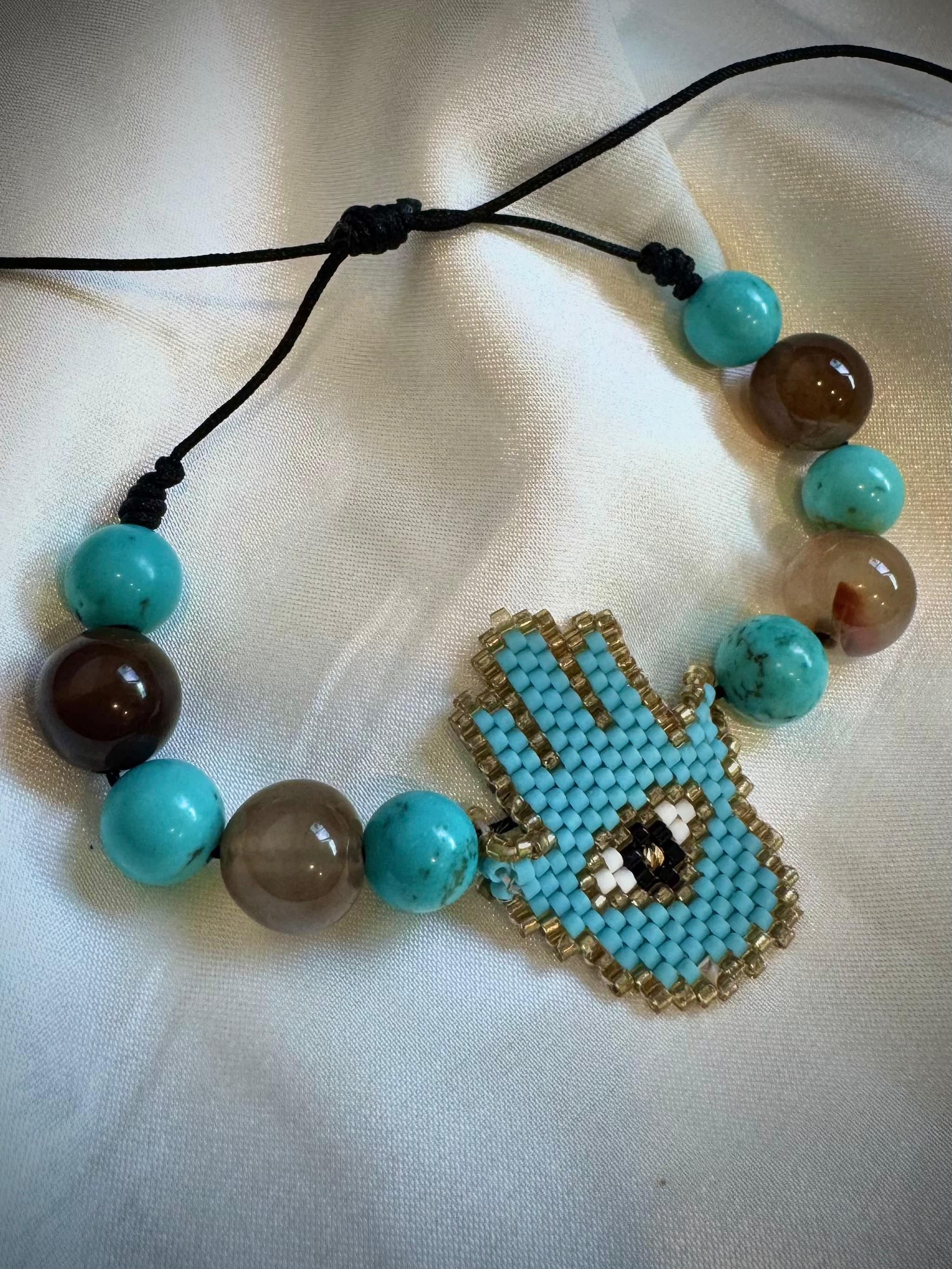 PULSERA MIYUKI AZUL ORO18K