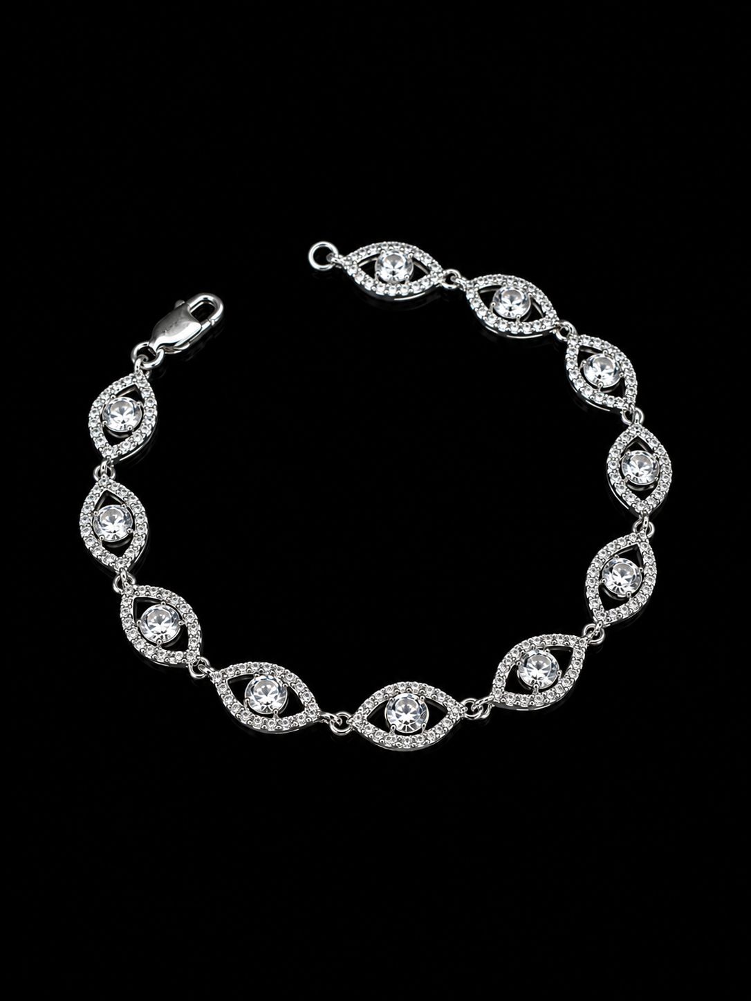 PULSO AJNA SWAROVSKI BLANCO 9.77gr / 16cm / PLATA Esp. Esp.