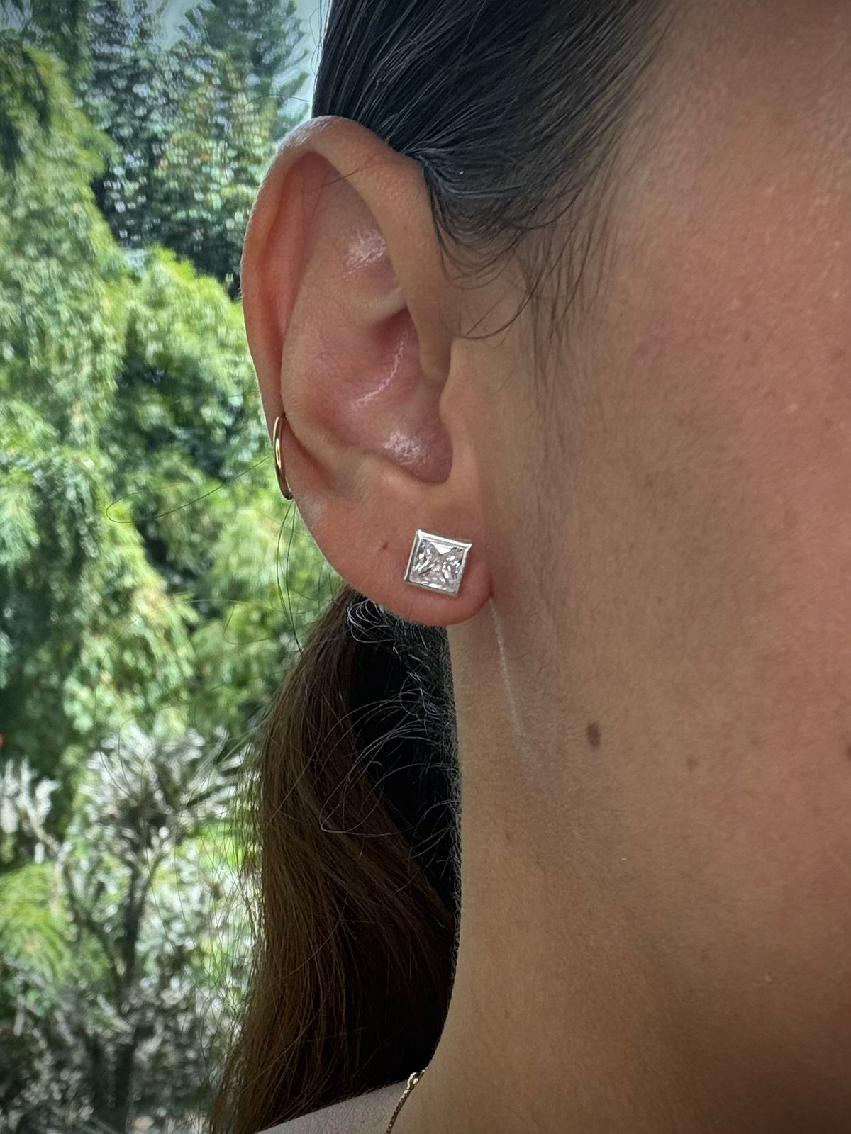 TOPOS CUADRADO CIRCON BLANCO 1.3gr / PLATA (Joya)