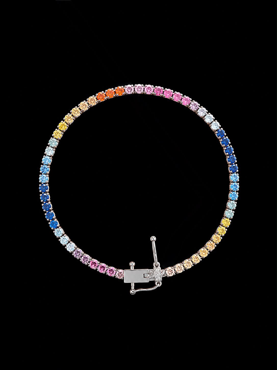 PULSO TENNIS CLASICO MULTICOLOR 5.01gr / 18cm / PLATA