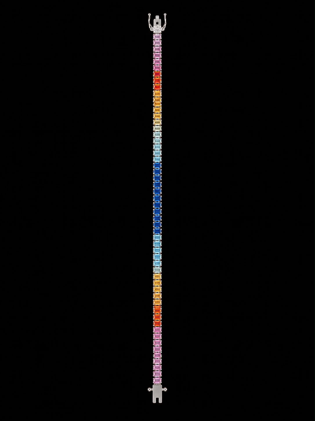 PULSO TENNIS BAGUETTE MULTICOLOR 5.99gr / 18cm / PLATA