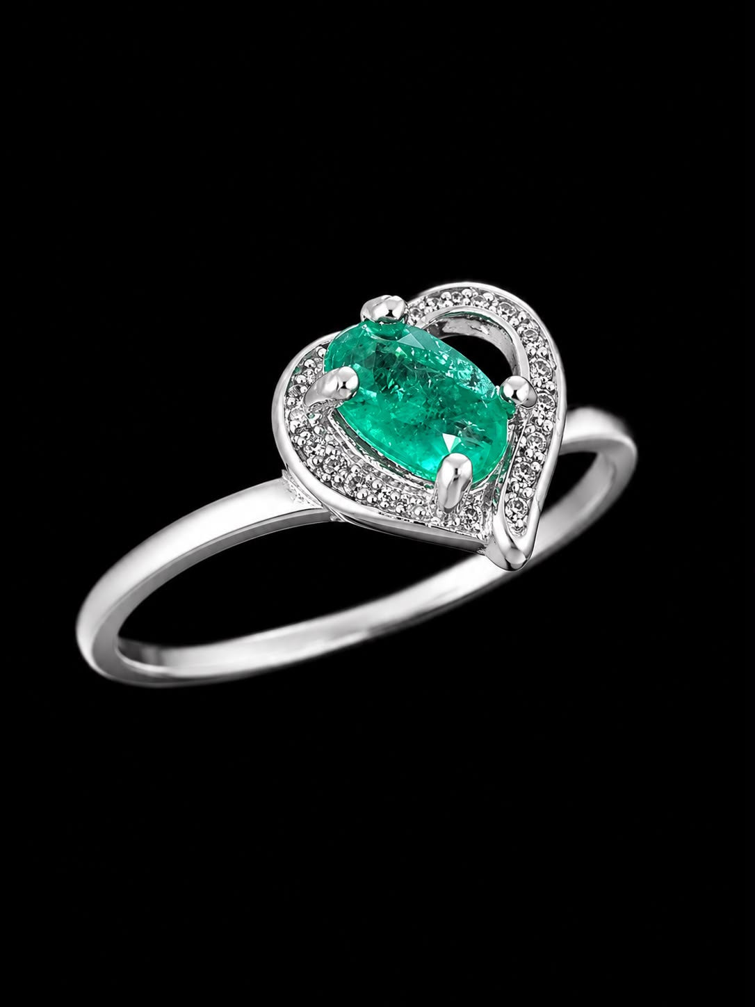 SOLITARIO JULIA ESMERALDA 1.77gr / TALLA 6 3/4 / PLATA (Joya)