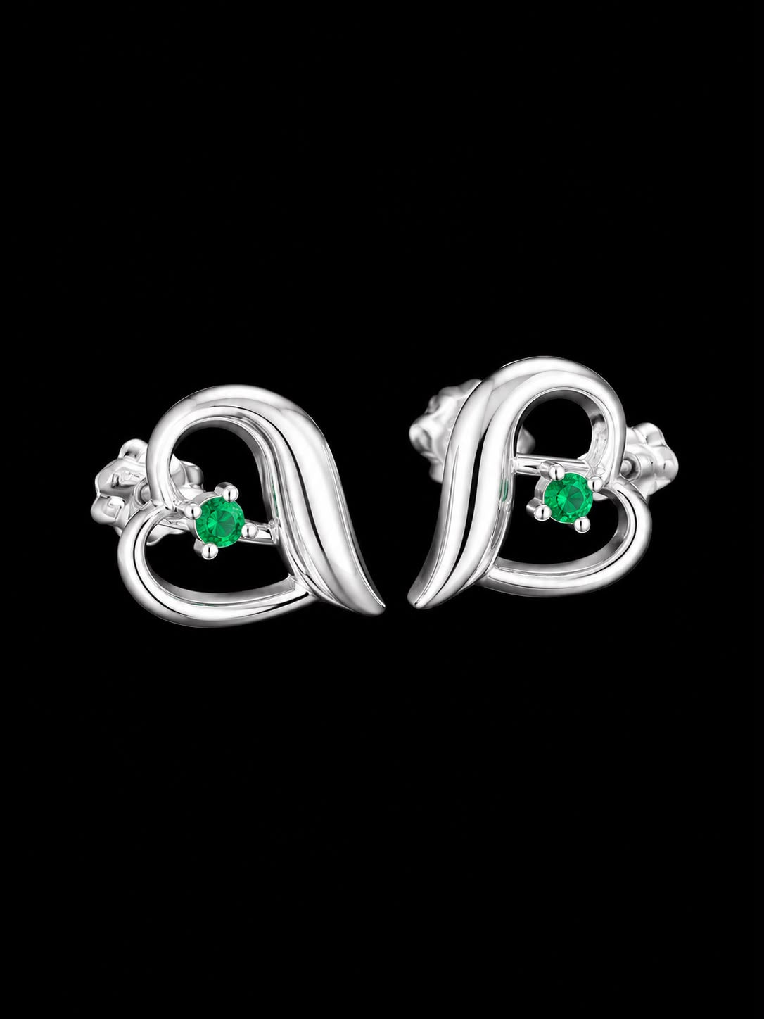 TOPOS LATIDO ESMERALDA 2.05gr / 1.24cm / PLATA (Joya)
