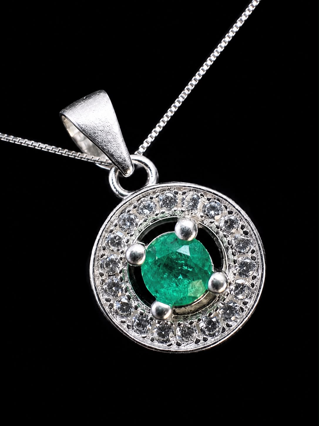 CADENA HALO ESMERALDA 2.41gr / 40cm / PLATA (Joya)
