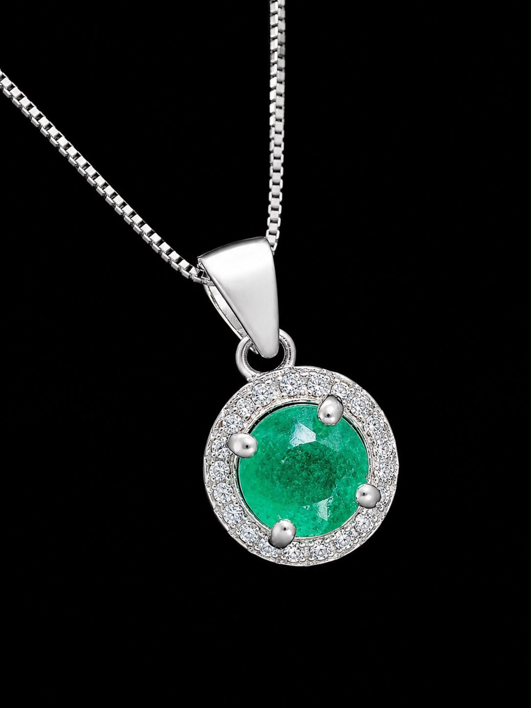 CADENA CENIT MINI ESMERALDA 2.12gr / 40cm / PLATA (Joya)