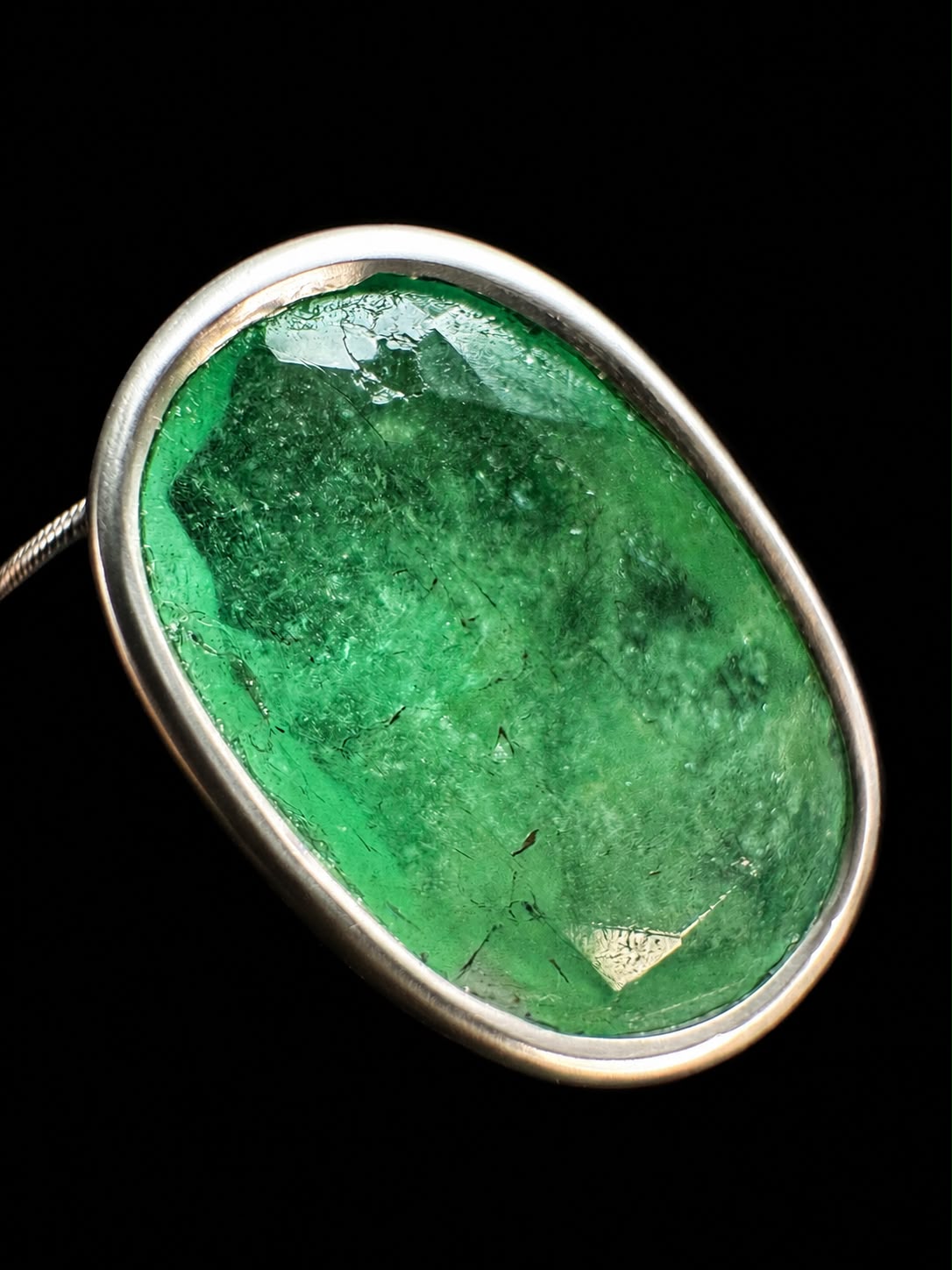 CADENA OVALO ESMERALDA 5.7gr / 40cm / PLATA (Joya)