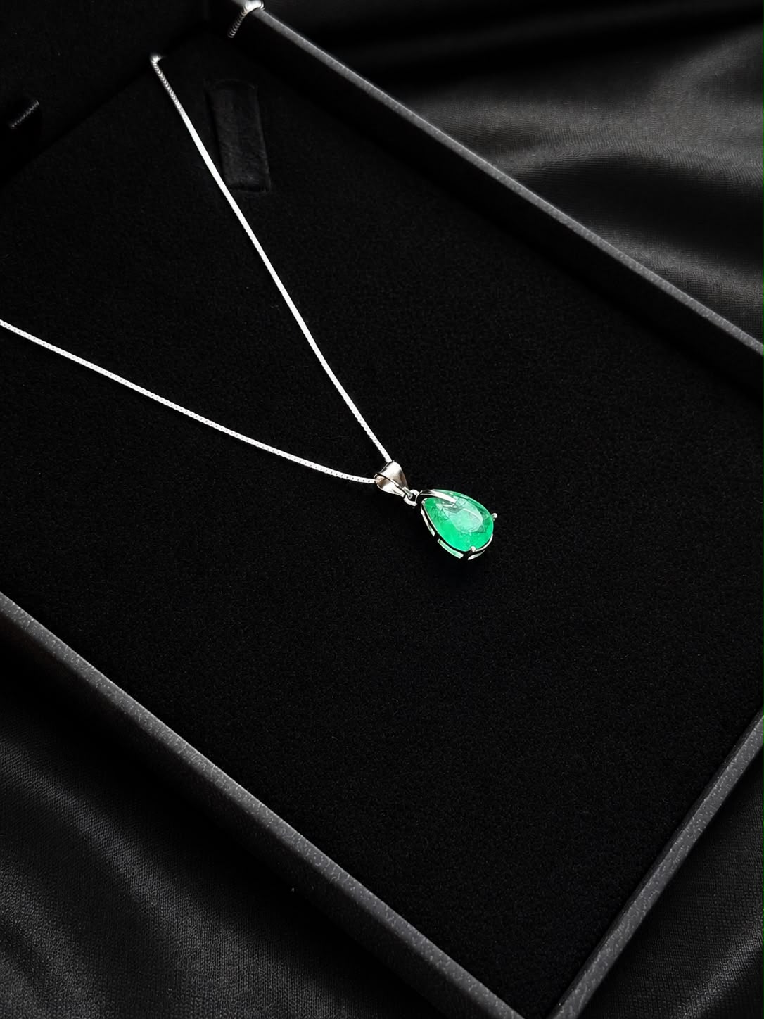 CADENA GOTA ESMERALDA 2.58gr / 50cm / PLATA (Joya)