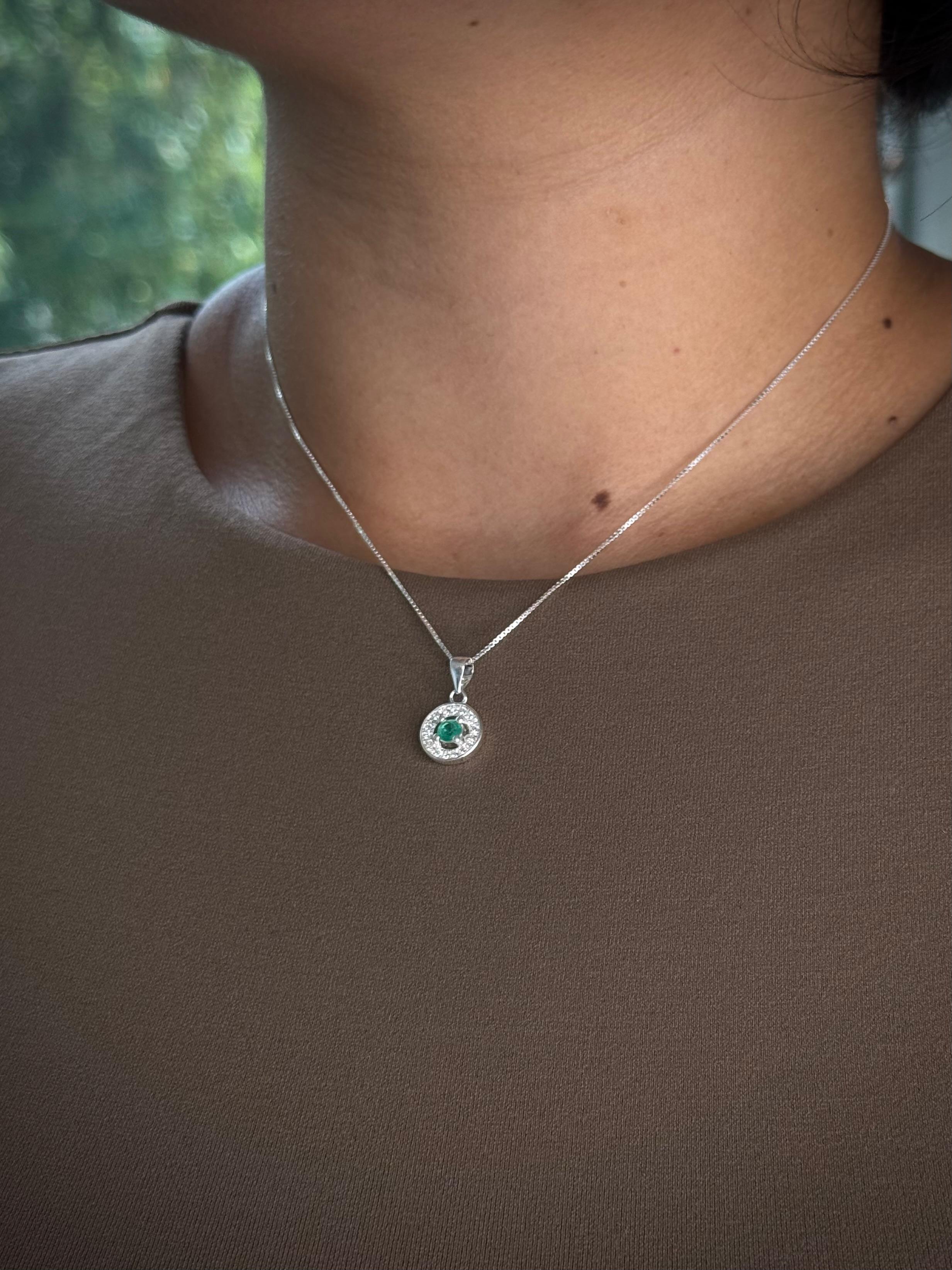 CADENA HALO ESMERALDA 2.41gr / 40cm / PLATA (Joya)