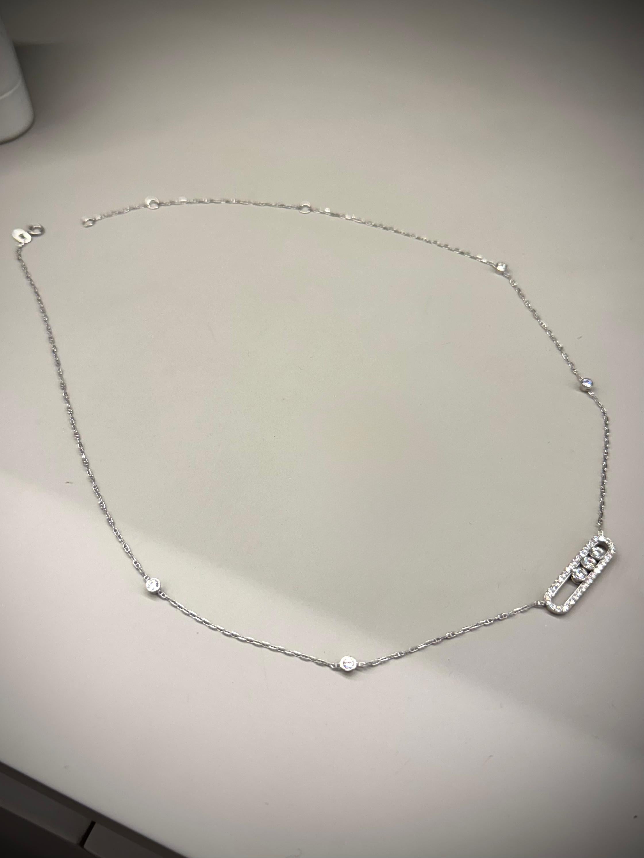 CADENA MSK 2 CTS MOISSANITAS / ORO BLANCO 4gr