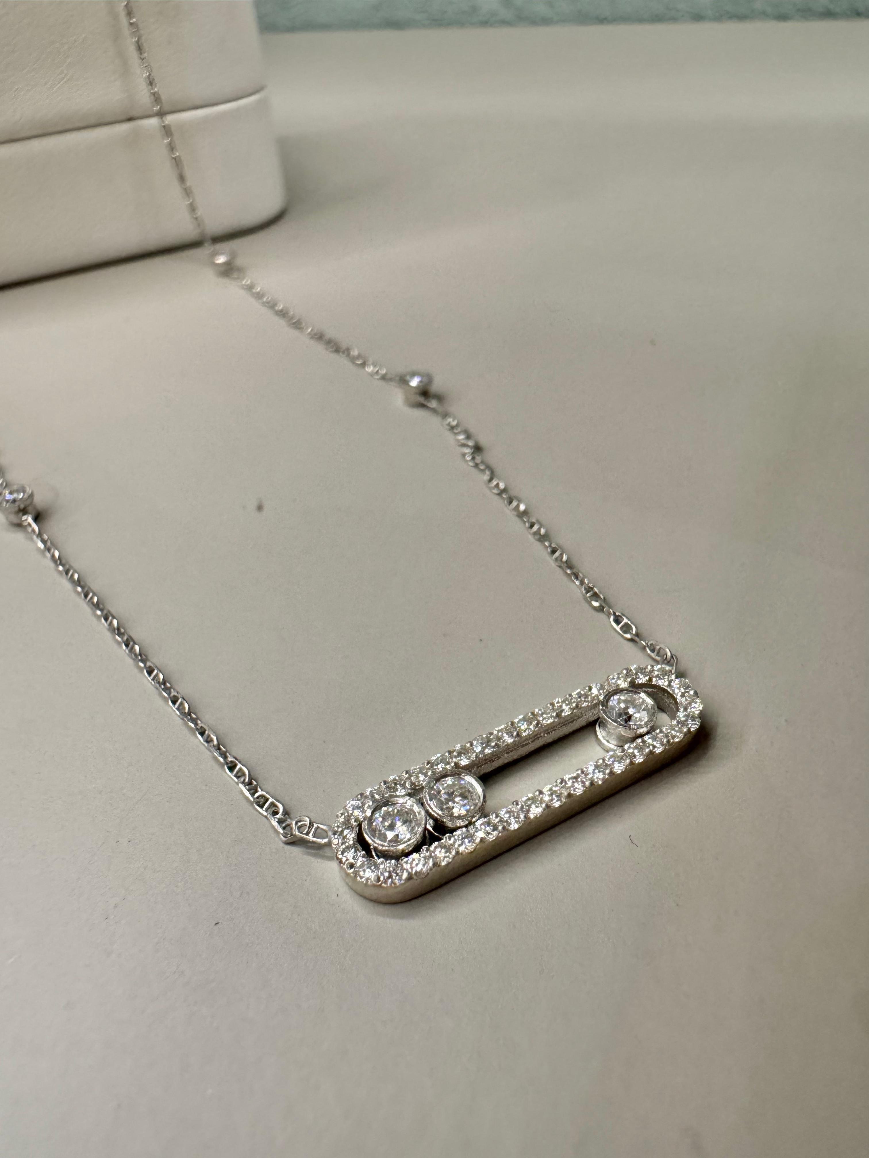 CADENA MSK 2 CTS MOISSANITAS / ORO BLANCO 4gr