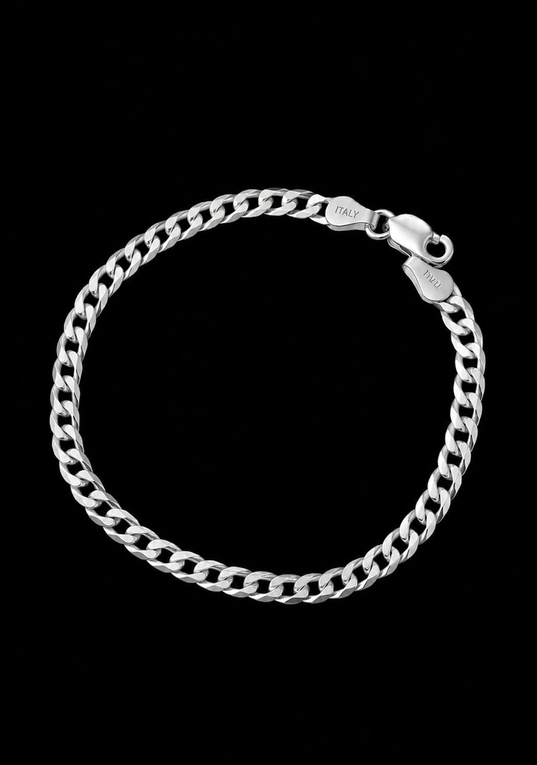 PULSO CUBANO DIAMANTADO 3.88gr / 20cm / PLATA